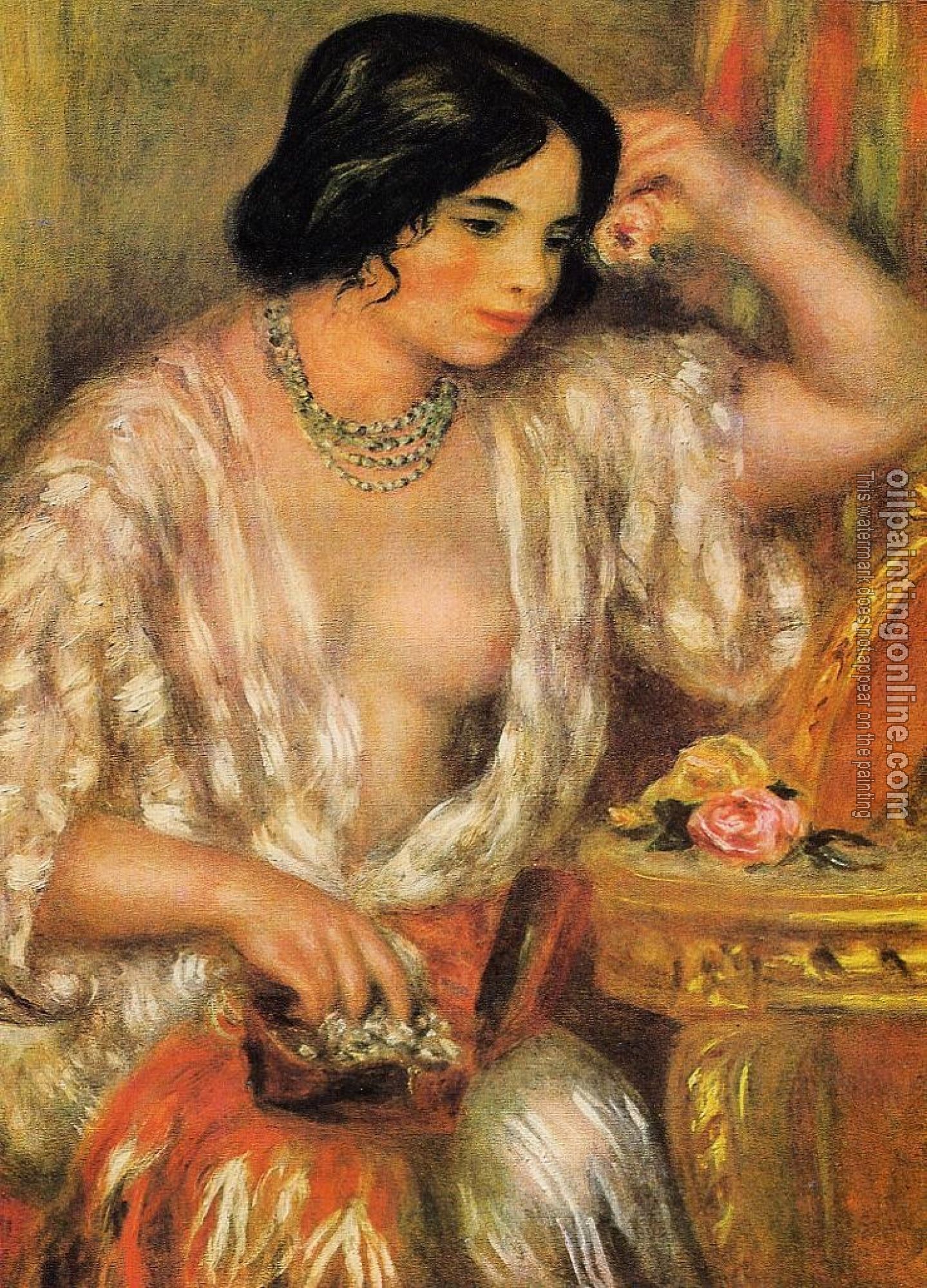 Renoir, Pierre Auguste - Gabrielle Wearing Jewelry